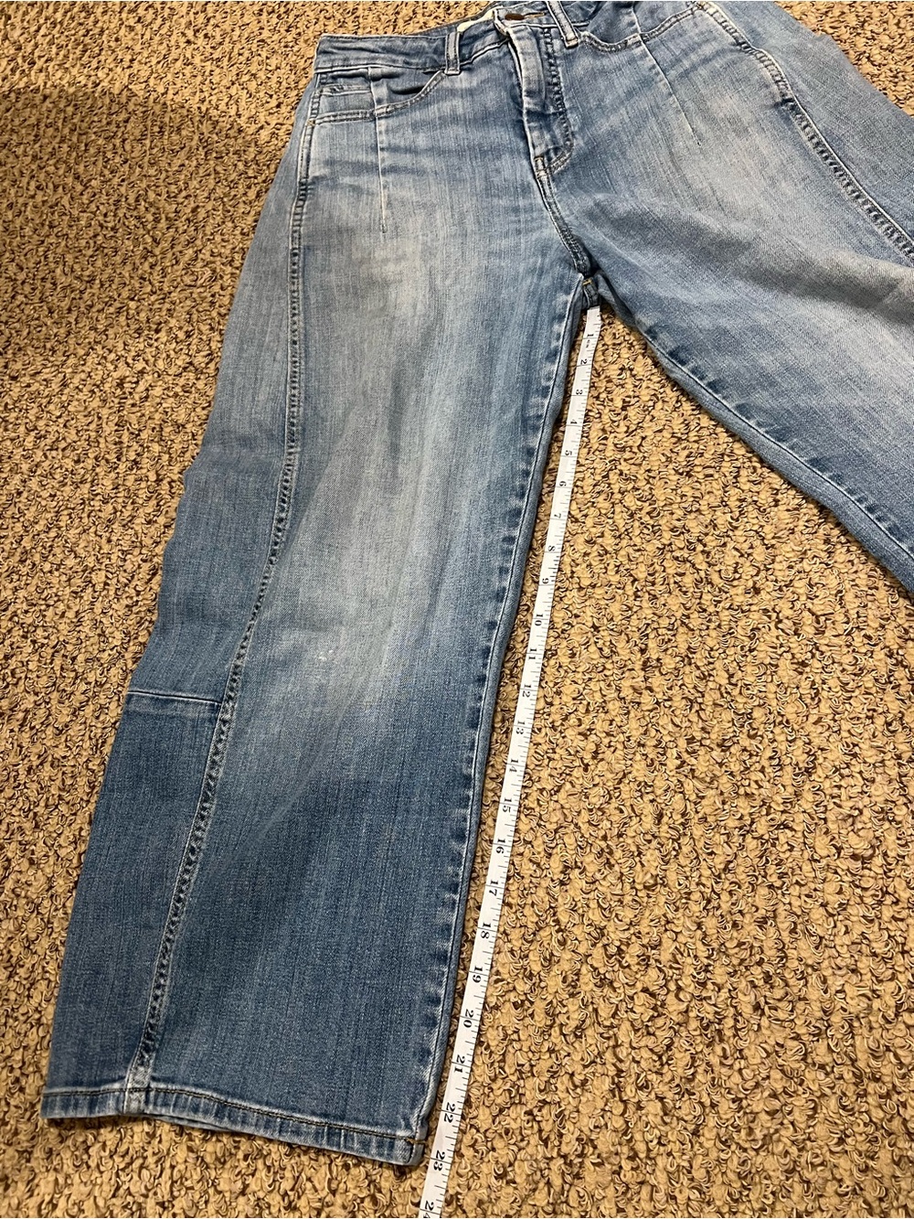 Pilcro Anthropologie Barrel Jeans Womens 26 High Rise Cropped Curved Denim - Picture 10 of 12